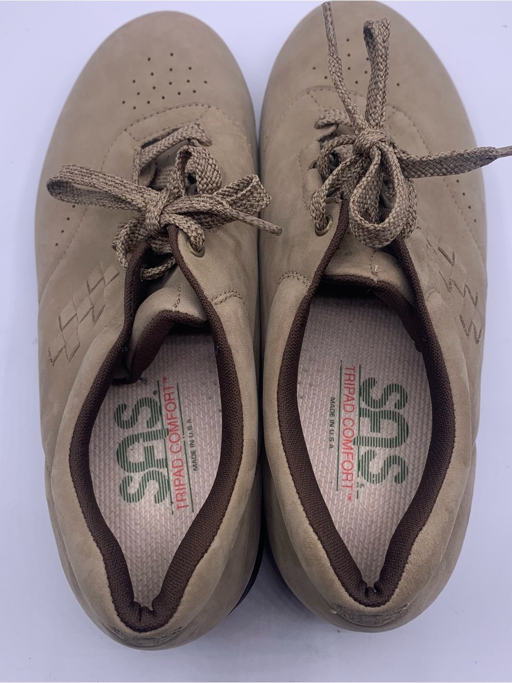 SAS Free Time Walking Shoes Women’s Size 8WW Sage Nubuck Suede Comfort Lace Up